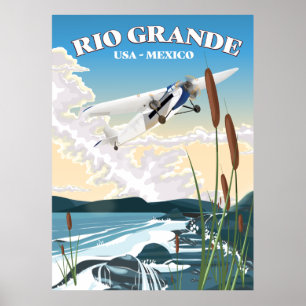 Affiche de voyage Rio Grande USA Mexique