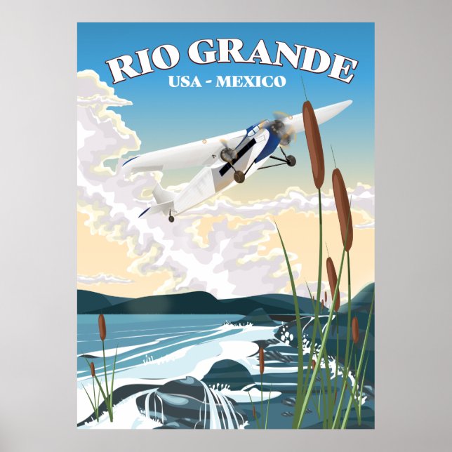 Affiche de voyage Rio Grande USA Mexique (Devant)