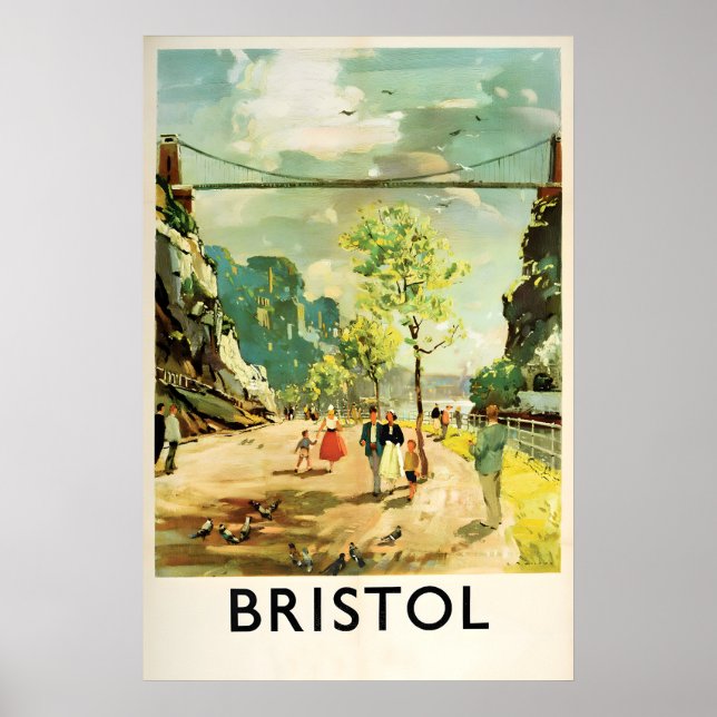 Affiche de voyage Royaume-Uni Bristol, Angleterre. (Devant)