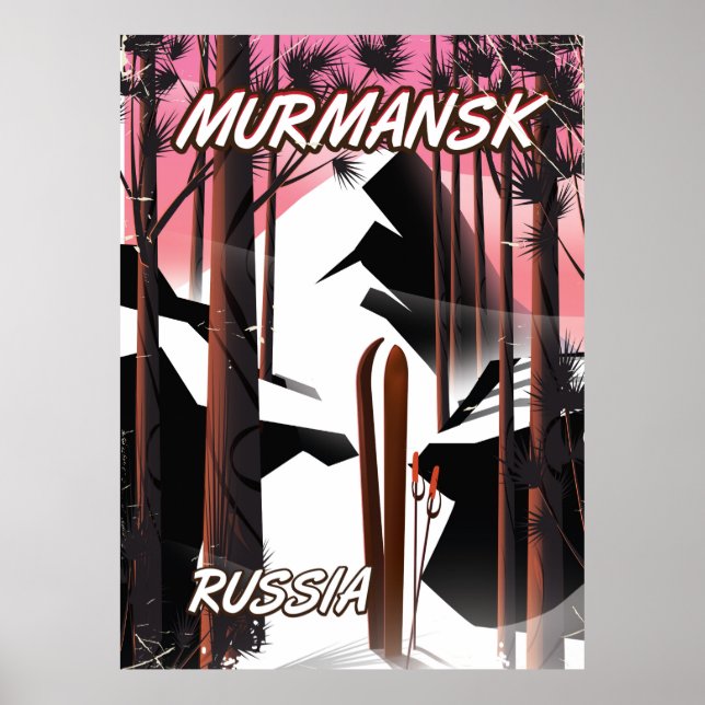 Affiche de voyage russe de Mourmansk (Devant)