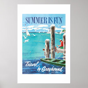 Affiche de voyage saisonnière L'été des années 60