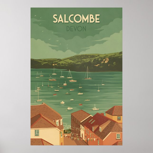 Affiche de voyage Salcombe Devon (Devant)