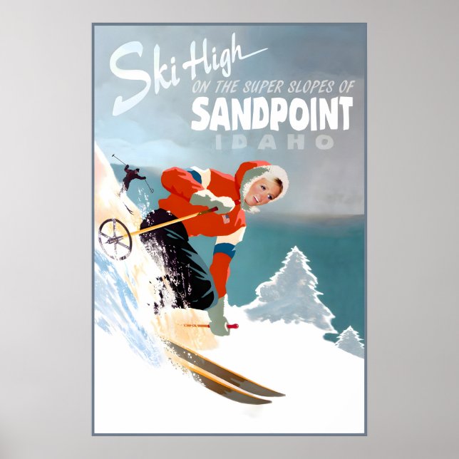 Affiche de voyage Sandpoint Idaho Selkirk Neige Sk (Devant)