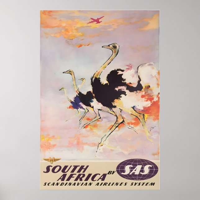 Affiche de voyage SAS Impression d'art africain Af (Devant)
