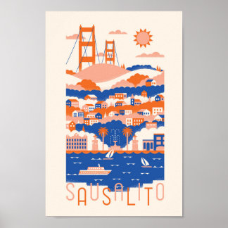 Affiche de voyage Sausalito
