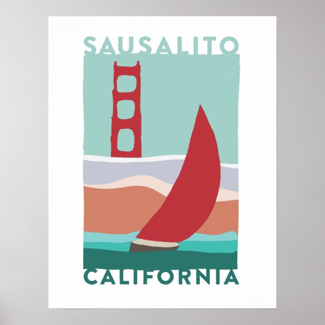 Affiche de voyage Sausalito (Devant)