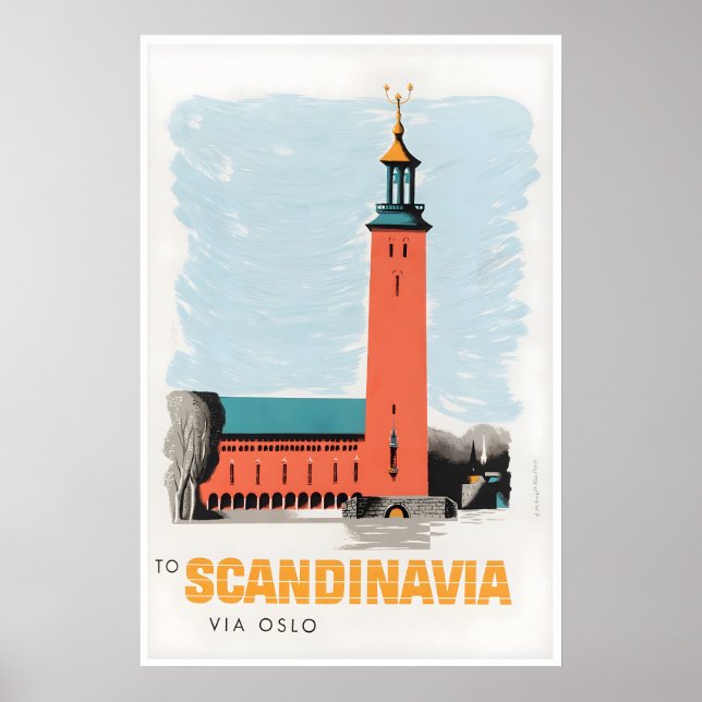 Affiche de voyage Scandinavie Impression de décora (Devant)