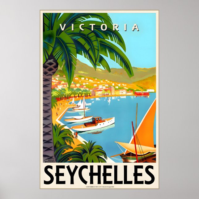 Affiche de voyage Seychelles Victoria Océan Indien (Devant)