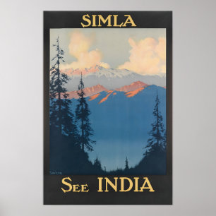 Affiche de voyage Shimla Art indien Inde