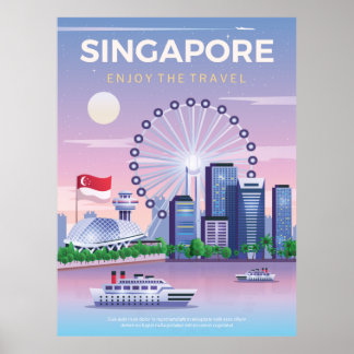 affiche de voyage singapour