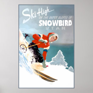 Affiche de voyage Snowbird Utah Wasatch Salt Lake 
