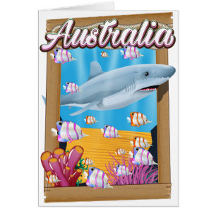 Affiche de voyage sous-marine de requin en Austral