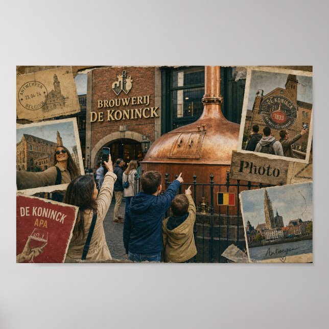 Affiche de voyage souvenir de la brasserie d'Anver (Devant)