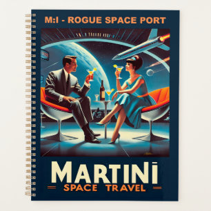 Affiche de voyage spatial Martini Espace Port Rogu