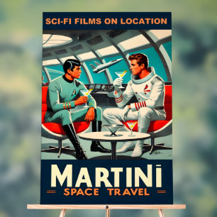 Affiche de voyage spatial Martini Films de science