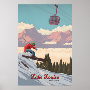 Affiche de voyage Station de ski du lac Louise Ban
