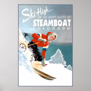 Affiche de voyage Steamboat Colorado Montagnes Roc