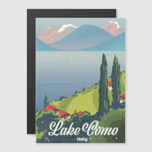 Affiche de voyage style vintage Lac de Côme Italie