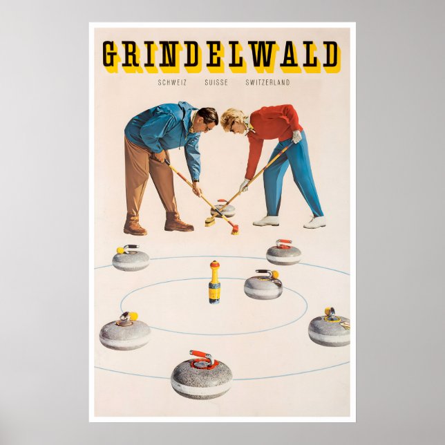 Affiche de voyage suisse d'art Grindelwald Suisse (Devant)