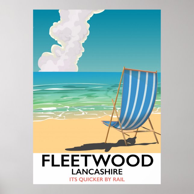 Affiche de voyage sur la côte de Fleetwood, Lancas (Devant)