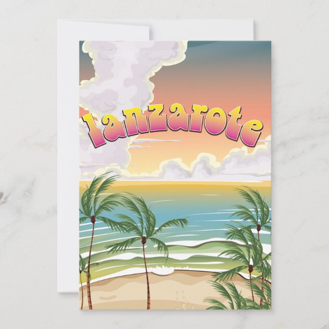 Affiche de voyage sur la plage de Lanzarote (Devant)
