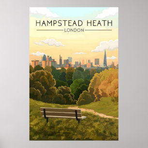 Affiche de voyage sur la skyline de Londres depuis