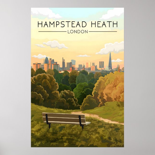 Affiche de voyage sur la skyline de Londres depuis (Devant)