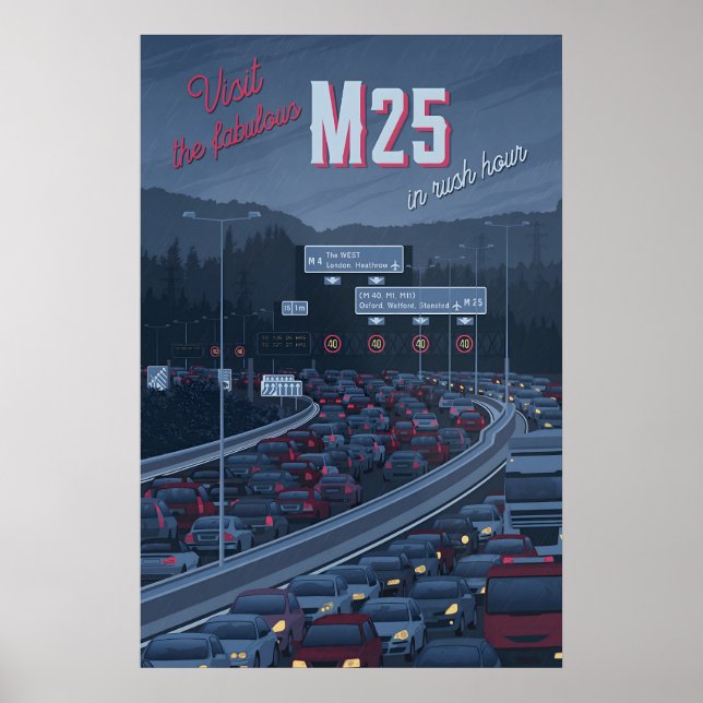 Affiche de voyage sur l'autoroute M25 (Devant)