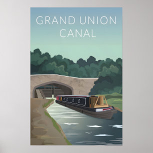 Affiche de voyage sur le Grand Union Canal