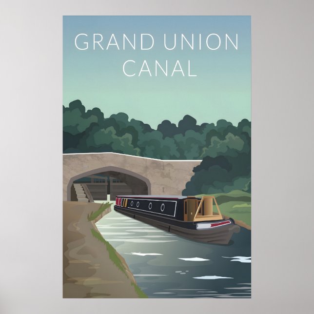 Affiche de voyage sur le Grand Union Canal (Devant)