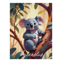 Affiche de voyage sur le koala d'Australie