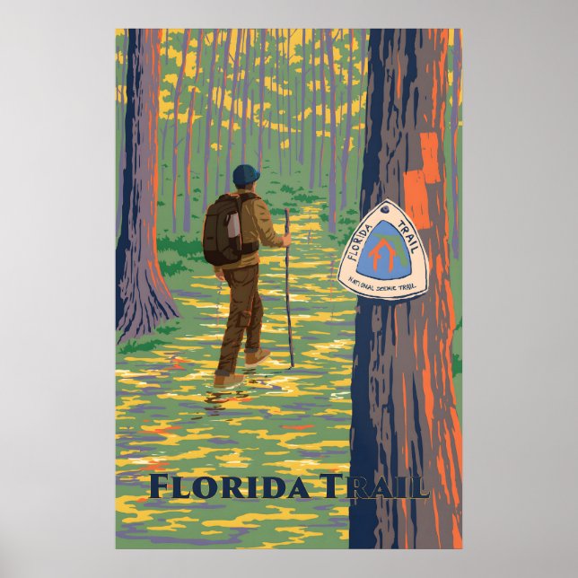 Affiche de voyage sur le sentier de Floride (Devant)