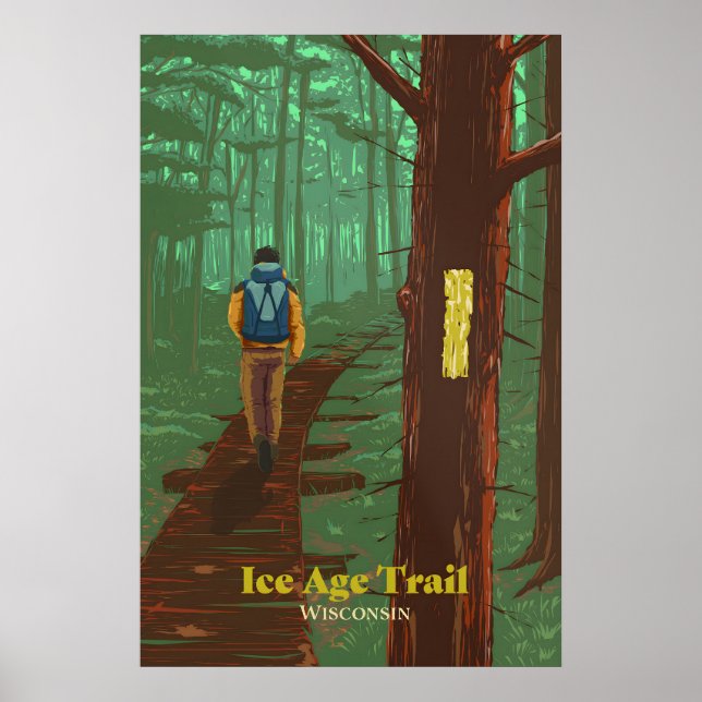 Affiche de voyage sur le sentier de l'ère glaciair (Devant)