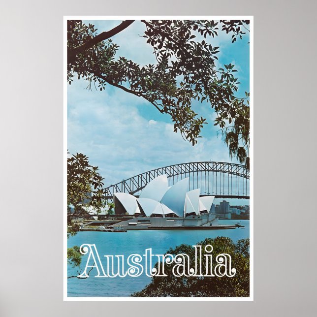 Affiche de voyage Sydney Impression Australie Aust (Devant)