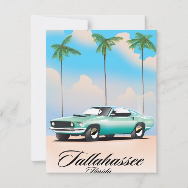 Affiche de voyage Tallahassee Floride. (Devant)