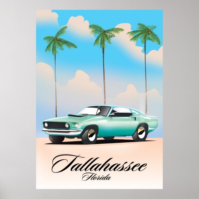 Affiche de voyage Tallahassee Floride. (Devant)