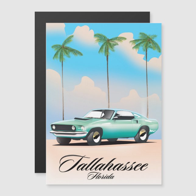 Affiche de voyage Tallahassee Floride. (Devant / Derrière)