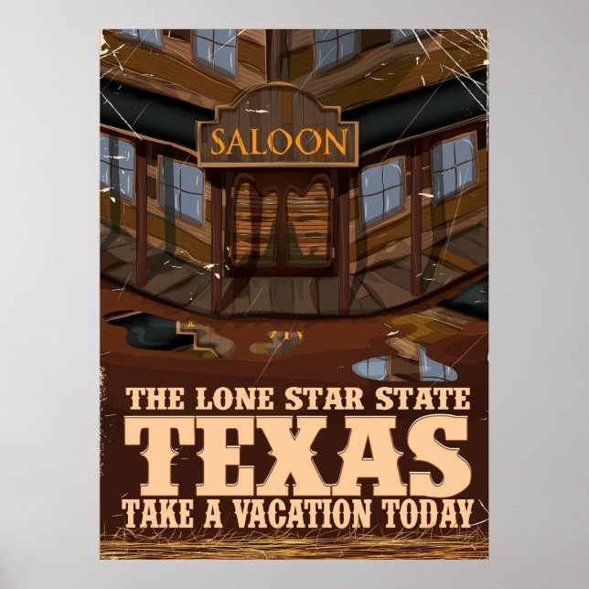 Affiche de voyage Texas 'L'état de la Lone Star' (Devant)