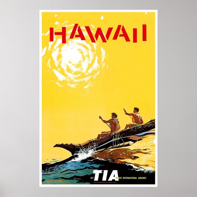 Affiche de voyage TIA Art Hawaii Impression de bal (Devant)