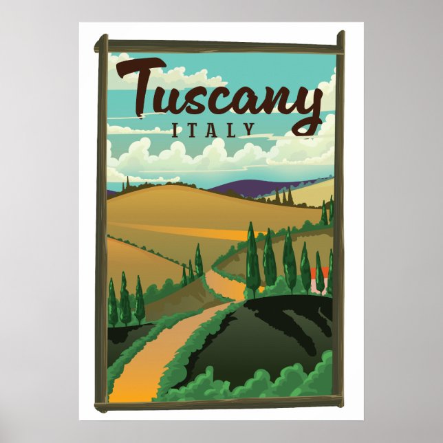 Affiche de voyage Toscane Italie (Devant)