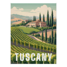 Affiche de voyage Toscane Italie