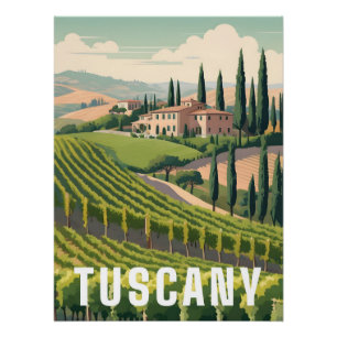 Affiche de voyage Toscane Italie
