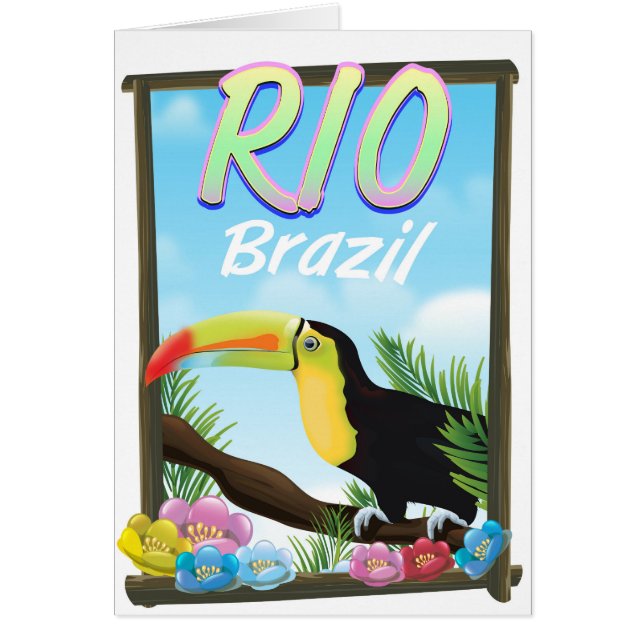 Affiche de voyage Toucan Rio Brésil (Devant)