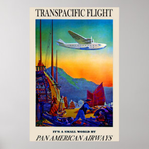 Affiche de voyage transpacifique vintage