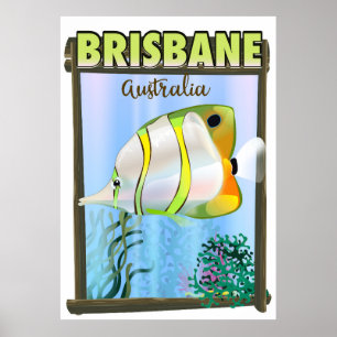 Affiche de voyage tropicale de Brisbane Australie