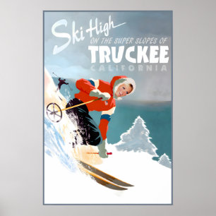 Affiche de voyage Truckee Californie Sierra Nevada