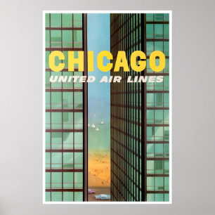 Affiche de voyage unie de Chicago Art Illinois
