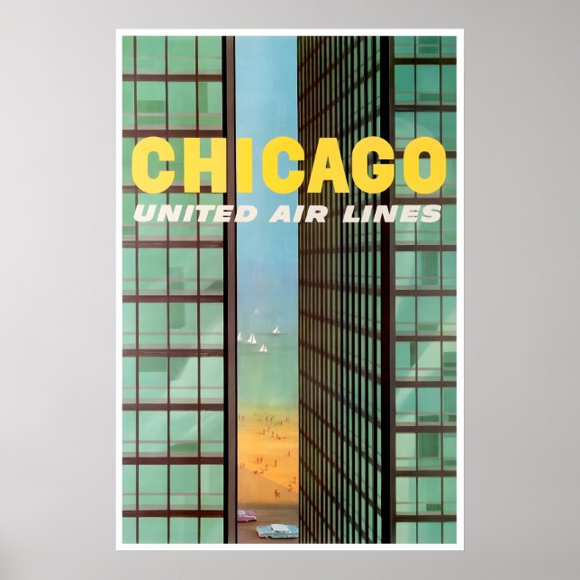 Affiche de voyage unie de Chicago Art Illinois (Devant)