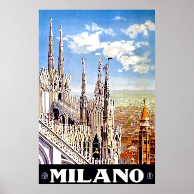 Affiche de voyage unique vintage Milano (Devant)