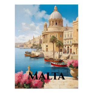 Affiche de voyage Valette Malte